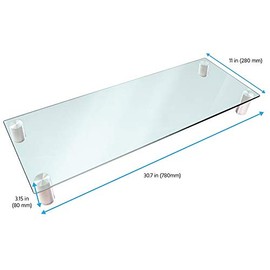 Monoprice 116356 Multimedia Riser Desktop Monitor Stand - Clear Glass, Large 30.8 x 11 Inches - Workstream Collection