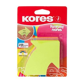 Kores - Arrow Shaped Fantasy Sticky Notes - Coloured, Self-Stick Notes, Note Pad, School Supplies, Teacher Supplies, Office Supplies - 70x70mm, Pack of 1 x 250 Sheets in Assorted Colours