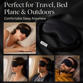 NEBYIZ 3D Satin Sleep Mask for Women & Men,Luxe, Silky 100% Satin Eye Mask with Soft and Stretchy Elastic Strap,Total Darkness for Deep Sleep,Breathable,Pressure Free Comes İN A PREMİUM GİFT Box