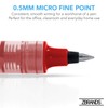ZBRANDS // Red Ink Pens, Liquid Ink Roller Pen, Micro