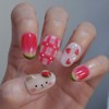 Tangle Pinky Watermelon Bear Handmade Nail Tip - Stiletto /