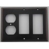 Oil Rubbed Bronze 3 Gang Wall Plate - 1 Duplex