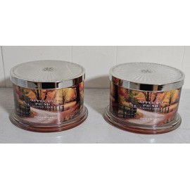 HomeWorx 2 Slatkin & Co HomeWorx APPLE PIE PICNIC 18 oz Candles NEW *7 AVAIL* 3-Wick