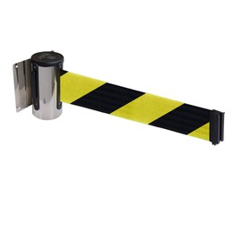 Flexibarrier Wall Mount with Economy Barrier Tape 2.3 m / 4.5 m (2.3 m, Silver/Yellow/Black)
