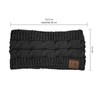 Cosey-lined soft knitted headband with inner fleece. - Headband. black