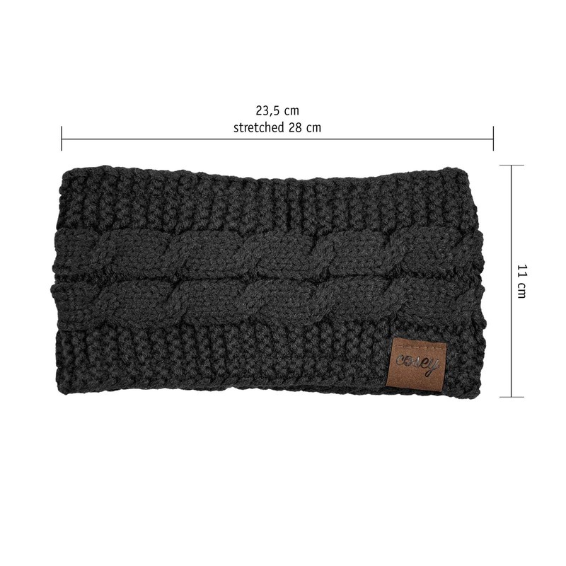 Cosey-lined soft knitted headband with inner fleece. - Headband. black