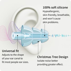 Earplugs for Sleeping,5 Pairs Noise Cancelling Silicone Earplugs for Sleeping Swimming Snoring Concerts