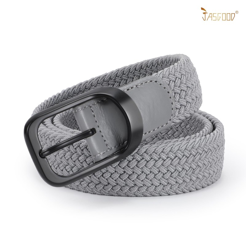 JASGOOD Braided Canvas Stretch Belt Elastic Casual Belt for Men,Women,Junior