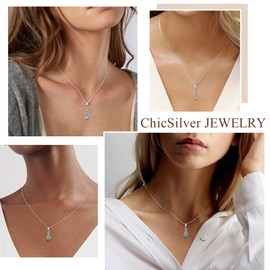 ChicSilver November Birthstone Necklace Yellow Topaz Necklace Cubic Zirconia Necklace for Women