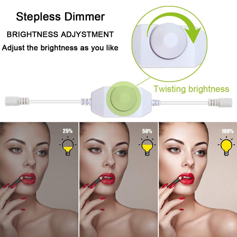 ZOKON 13ft/4M Led Vanity Mirror Lights Kit Bendable NO Need