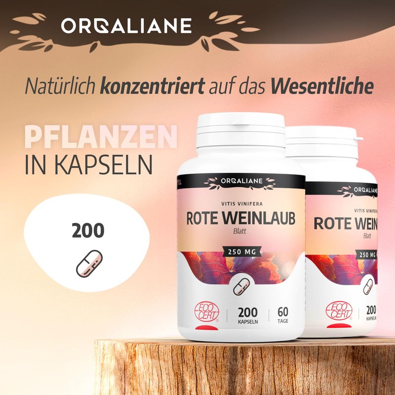 Bio Rote Weinlaub - 250 mg - 200 Kapseln