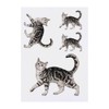 4 x 'Prancing Gray Tabby Cat' Temporary Tattoos - Water