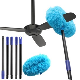 Ceiling Fan Cleaner Duster 7 Ft, Fan Duster for Ceiling Fan Blades, Removable Ceiling Fan with Long Pole, Reusable Ceiling Cleaner for High Ceilings, Fans, Furniture, Blinds
