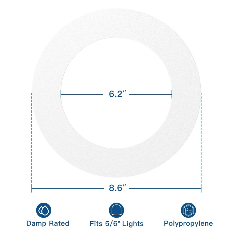 Amico 36 Pack Goof Rings for 6 Inch Recessed Lights,