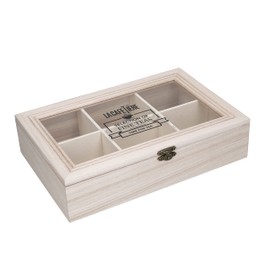 La Cafetiere Wooden Tea Box with 6 Compartments