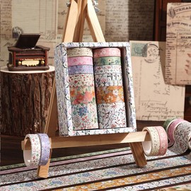 Venlloom 12 Rolls Floral Washi Tape Set - 0.4/0.6/0.8/1.2in Numerous Flowers Design Decorative Tapes for Journaling Scrapbooking Writable Vintage Scrapbook Supplies Letter Gift Craft Tape (Colorful3)