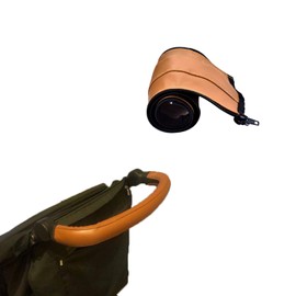 Universal Stroller Handlebar Cover – PU Leather Armrest Sleeve for Baby Strollers, Dustproof and Protective Grip for Infant and Toddler Prams, Brown