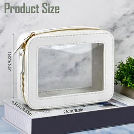 Clear Makeup Bag Skincare Bag Waterproof Cosmetic Case Travel Toiletry Bag Car Essentials and Organiser with Double Zippers