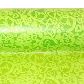 Dekoflor Table Runner, Table Decoration, Unique Hearts Design (Waterproof, Lotus Effect, Velvet Surface, 25 m Roll, 30 cm Width, 100% Nylon), May Green