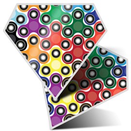 2 x Diamond Stickers 7.5 cm - Fidget Spinner Pattern Kids Toy Laptop Tablet Luggage Scrapbook #15885