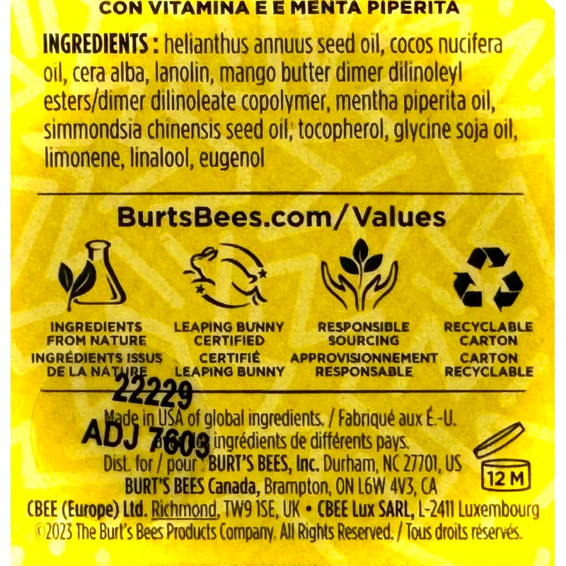 Burt's Bees Moisturizing Retro Lip Balm Tin with Vitamin E