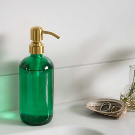 ALTGLAS Stainless Steel Soap Pump 'Zagreb' as Replacement for Liquid Hand Soap Dispensers (Brushed Gold) - Fits e.g. Jack Bottle