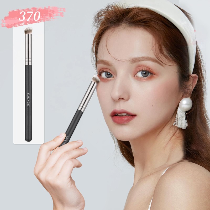 Angled Flat Concealer Brush Set, 2pcs Dense Under Eye Nose