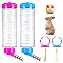 Cantimplora para Conejo, hámster, 2 Unidades, Bebedero para Conejos, 250 ml, Bebedero para roedores, Bebedero para Animales pequeños, Botella con Soporte para Conejos, cobayas, roedores