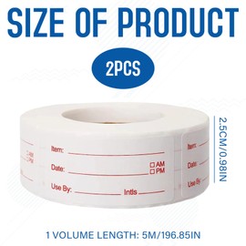 Food Labels, 2 Rolls Food Labels Stickers, Perfect for Cold Storage Date Marking, Food Stickers, Essential for Kitchen Organization and Food Freshness Tracking, Ideal for Home and Restaurant Use