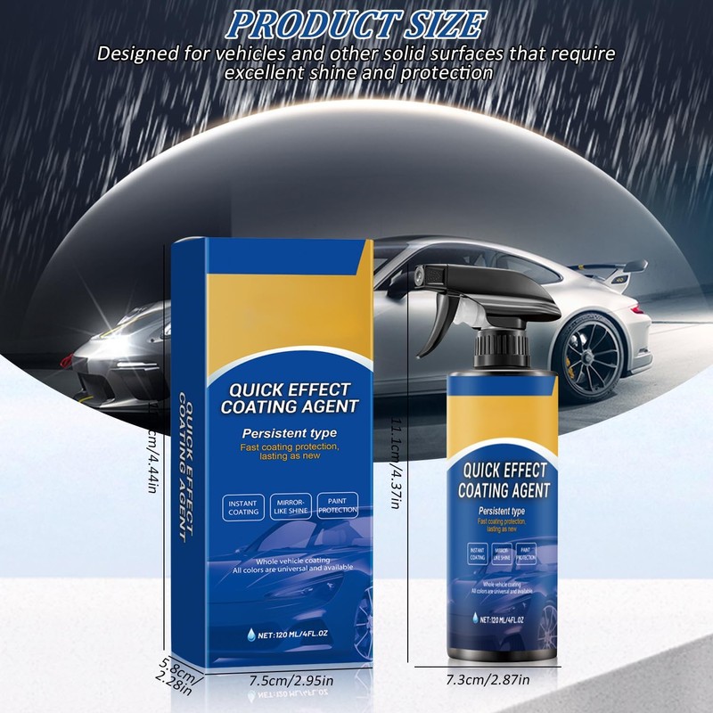 2PCS Car Coating Spray,Quick Effect Coating Agent for Car Coating