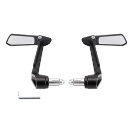 Topteng Universal Pair Lever Guard Protectors with Folding Handlebar Mirrors-22mm for Mini Motorcycles, Handle Bar End Protection Set