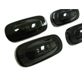 VMS Racing Smoked Black Lenses Side Marker Connector LED Fender Lights Assembly FSM 264131BK Compatible with Dodge Ram 2500 3500 Dually Bed (4 Piece Pc Set Kit) Smoke