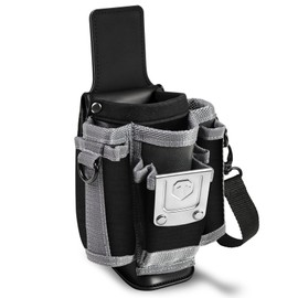 Upgraded Tool Pouch with Belt Clip Replace for MP1X, Leather Backed Small-Sized Tool Pouch– 9 Pockets, Professional Electrician Tool Pouch for Electricians, Carpenters, Repairmen, and DIY etc