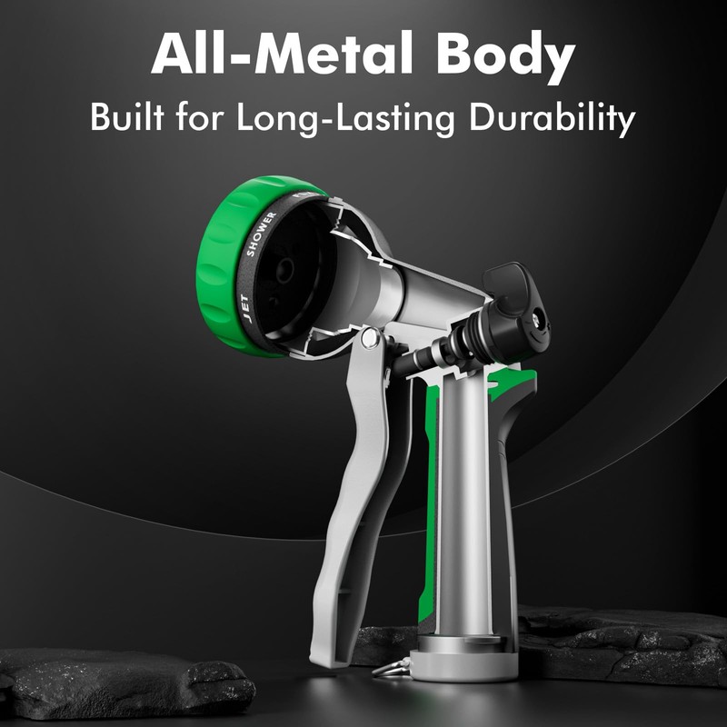 RESTMO Garden Hose Nozzle, Heavy Duty Metal Water Hose Nozzle
