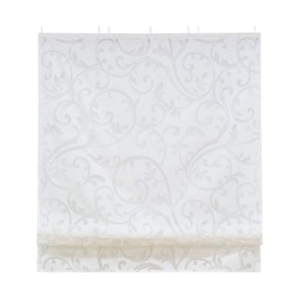 ESLIR Roman Blind with Velcro Tape Living Room Roman Curtain Burnout Curtains Modern Ribbon Blind Curtains White W x H 140 x 140 cm 1 Piece