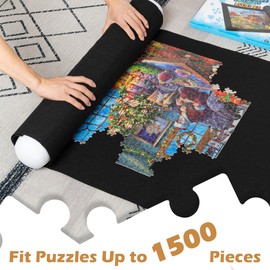 Lavievert Jigsaw Puzzle Mat Roll Up, Portable Puzzle Board Puzzle Storage Puzzle Saver, Environmental Friendly Material, Store Jigsaw Puzzles Up to 1500 Pieces