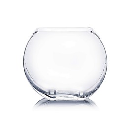 WGV Square Moon Vase, 8" x 2.5"W, 6.75" H, Clear Glass Floral Container, Storage Jar, Planter Terrarium, Wedding Event Home Decor, 1 Piece (VMV0807)