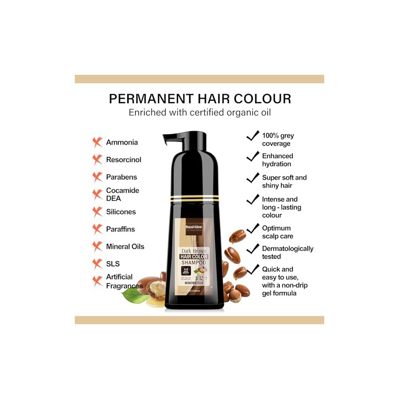 Royal Glow Hair Colour Shampoo For Men & Women |