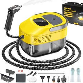 2026 neu 3-stufig einstellbarer dampfreiniger handgerät, 10 Sekunden Aufheizzeit und 1600 ml großer Tank Handdampfreiniger, Dampfreiniger für Haushalt und Auto, Küche, Fenstern (Yellow, 1 Set)