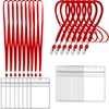 100Pcs Clear Plastic Name Tags Badge ID Card Holders and