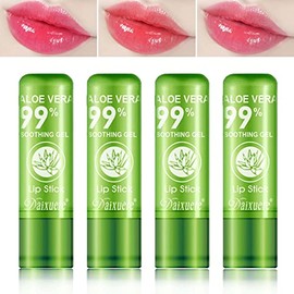 Set De 4 Labiales De Aloe Vera, Brillo Labial Mágico Que Cambia De Color Con La Temperatura, Bálsamo Labial Nutritivo De Larga Duración E Impermeable 