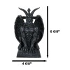 Gothic Sabbatic Goat Winged Baphomet Gargoyle Crouching On Pedestal Figurine