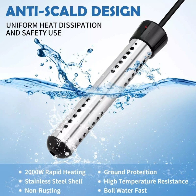YEBEICO Calentador De Agua De Inmersión Con Termómetro Digital Lcd
