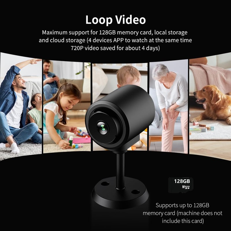 1080p Security Camera (2.4G Only), Small Indoor Camera, WiFi Wireless,
