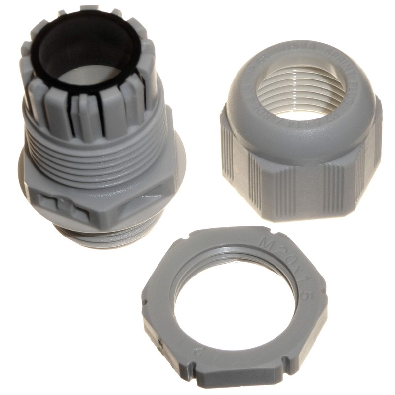 Wiska Sprint 20mm Compression Gland & Locknut Grey Pack of