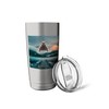 UFO Hovering Over Misty Lake Stainless Steel Insulated Tumbler
