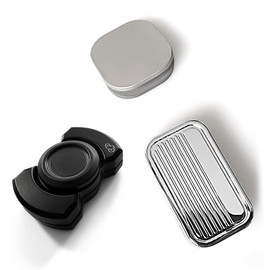 DYNAAGE Metal Magnetic Fidget Toys Pack - EDC Fidget Slider, Spinner, and Haptic Clicker - Ideal for Anxiety, ADHD/ADD, Stress Relief, and Improved Focus. (Slider Spinner and Clicker)