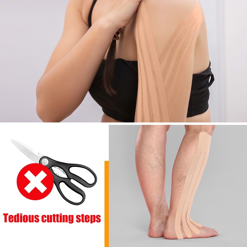 Geiserailie 30 Pcs Precut Lymphatic Drainage Tape Kinesiology Precut Fan