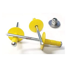 Racer's Speed Shop Yellow 3/16" Rivet Large Head Multi Grip Aluminum Steel Mandrel Pop Rivets 100 Pack