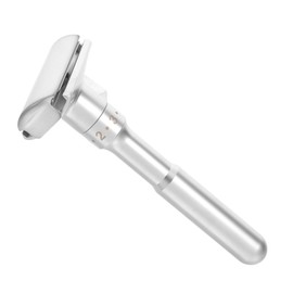 FRCOLOR Shaped Manual Safety Razor for Men Zinc Alloy Vintage Beard Shaver Gentle Sensitive Skin Precision Shaving for Daily and Travel Use